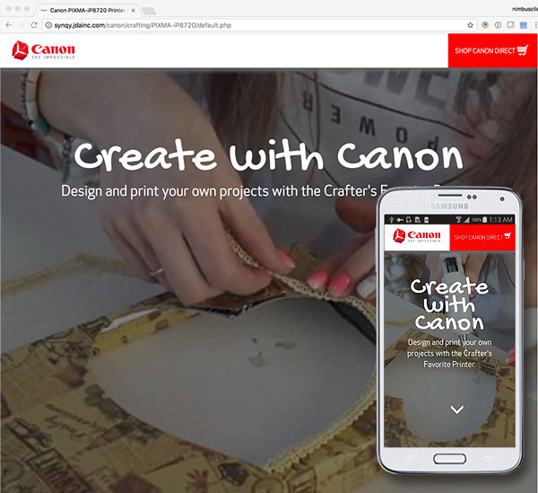 Click to Visit the Canon PIXMA iP8720 Crafting Microsite